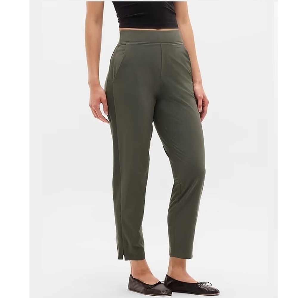 Athleta Women's Brooklyn Mid Rise Ankle Pants Size 4 Jungle Travel #198671 EUC